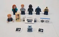 LEGO Jurassic World Lot Minifigures Parts Pieces Mixed Printed Sticker 