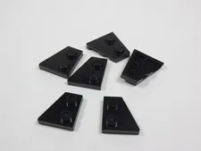 LEGO Lot of 6 Black 2x2 Wing Plates LEFT AND RIGHT S9