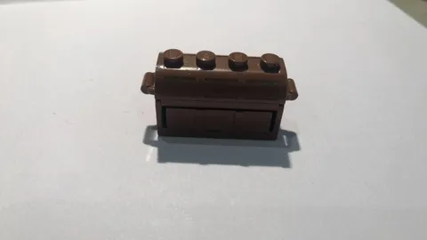 Lego Container, Treasure Chest Thin Hinge Curved Lid 4738ac01 Brown Brown