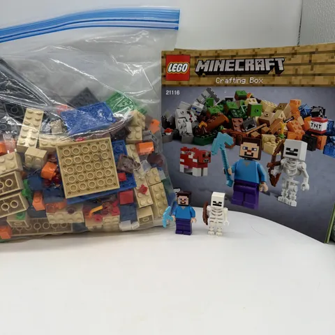 LEGO Minecraft 21116 Crafting Box 518pc Steve Skeleton COMPLETE 