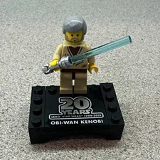 LEGO Star Wars 20th Anniversary Obi-Wan Kenobi minifigure with stand light saber