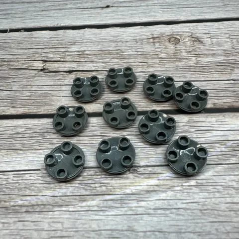 LEGO Parts - Dark Bluish Gray Plate, Round 2 x 2 (Boat Stud) Part 2654 - QTY 10