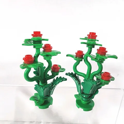 Lego X2 Plants Red Flower City Friends MOC REBUILD green Leaves Vine  