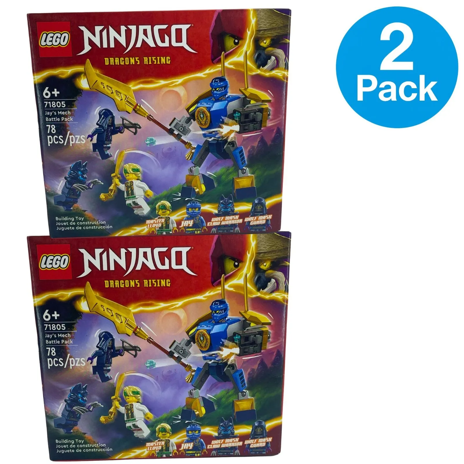 LEGO NINJAGO Dragons Rising Jay's Mech Battle Pack 71805 Building Toy Set 2 Pack