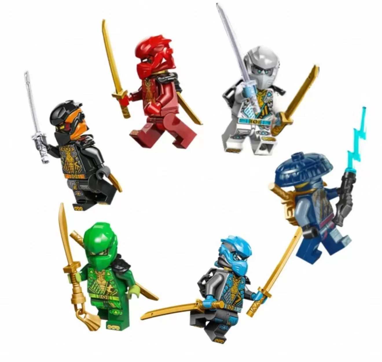 LEGO Ninjago Minifigures – Kai, Cole, Lloyd, Zane, Nya, Rog – New Unassembled！