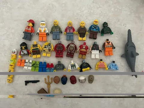 LEGO Mixed Minifigure Lot w/ Parts & Accessories (Heads, Torsos, Legs) Bag