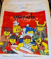 16x18" LEGO Legoland VTG shopping bag large plastic minifig illustration handles