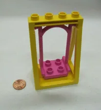 Rare Lego Duplo HOT PINK SWING w/ YELLOW FRAME for BABY TODDLER CHILD FIGURE Vtg