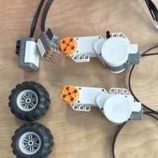LEGO Power Functions Motor Lot w/ Wheels & Tires Gray Orange 2005 - SOLD AS IS