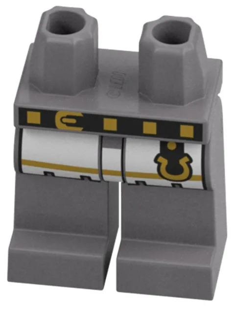 Lego New Castle Horse Knight Minifig LEGS Flat Silver White Surcoat Gold D509