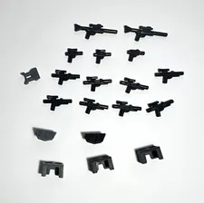 LEGO Minifigure Weapons & Kamas Lot - Black/Gray Mixed Pieces 18 Pc