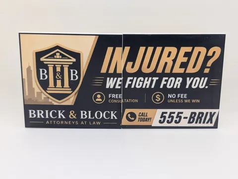Lawyer Law Office Parody Billboard Custom printed original LEGO two 6x6 tiles