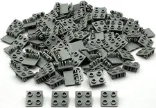 Lego 100 New Light Bluish Gray Hinge Bricks 2 x 2 Stud Top Plate Parts