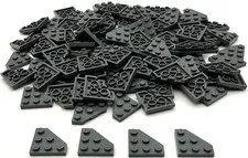 Lego 100 New Dark Bluish Gray Wedge Plates 3 x 3 Stud Cut Corner Parts