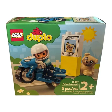 LEGO DUPLO Town Rescue 10967 5pc. Police Motorcycle w/Dog Figure Set Unopened