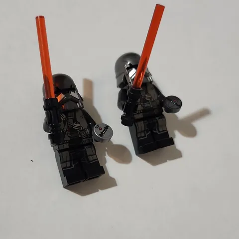 Custom LEGO Minifigures Lot of 2 Siths W/ Orange Lightsabers