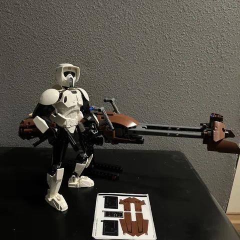LEGO Star Wars Scout Trooper & Speeder Bike (75532) Complete w/ Sticker Sheet