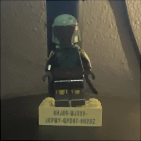 LEGO Minifigure Green Helmet w/ Backpack Armor on Display Base Plastic