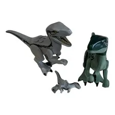 Lot Of 3 Lego Jurassic Park Raptors and Baby Dinosaur
