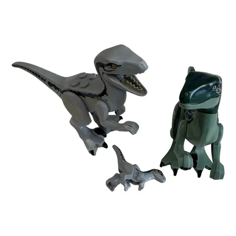 Lot Of 3 Lego Jurassic Park Raptors and Baby Dinosaur