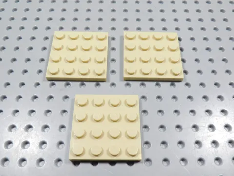 LEGO Lot of 3 Tan 4x4 Plates BC