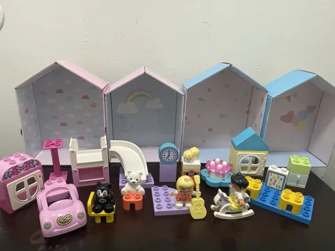 LEGO DUPLO Bedroom 10926 And Playroom 10925 Playable Boxes With Extra Car