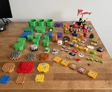 Lego Super Mario Lot Figures Mario Toad Pipes Tiles Kart + Many Extra Pieces
