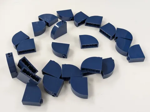 LEGO x25 Dark Blue Brick Modified 3x1x2 Curved Top Lot #33243 Bulk MOC Parts