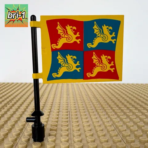 LEGO Castle, Black Knights: Blue/ Red Dragons 6 x 5 Flag, 2525px5, 6086, 1992