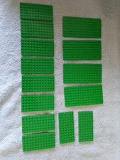 Lot Of 14 Pcs Lego Light Green Base Plates 8X16 6X12