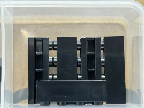 LEGO Parts - Black Brick, Modified 1 x 4 with Channel - No 2653 - QTY 5