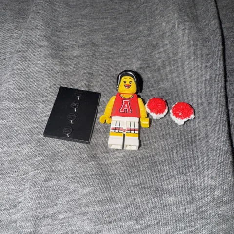 LEGO Minifigures Cheerleader Minifigure w/ Red & White Pom-Poms