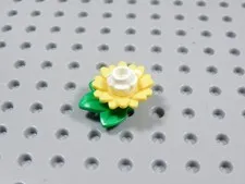 LEGO Yellow w/ White Flower Plants Sunflower Minifig BI