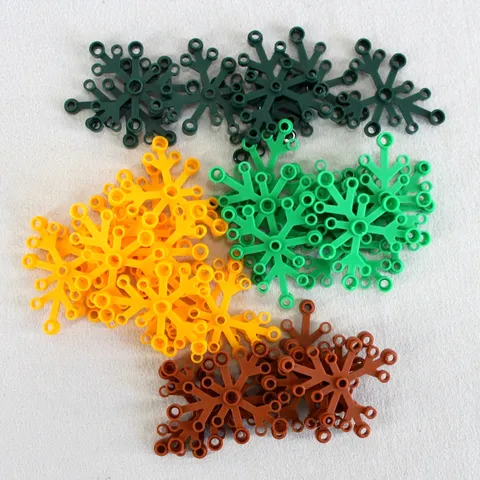 Lego Plant Leaves 6 x 5 Lot of 36 Pieces Green Brown Yellow 2417 Tree Foliage