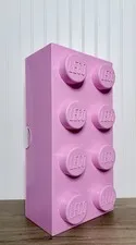 Pink LEGO Storage Box Brick Large 19.5” x 9.75" Stackable Container 4 X 2 Stud