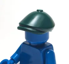 Lego - Minifigure Headgear - Dark Green, Paperboy Newsboy, Hat Cap