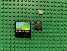 LEGO Space Exploriens 4 x 4 Black Holographic Monitor Sticker & 2x2 Star Pattern