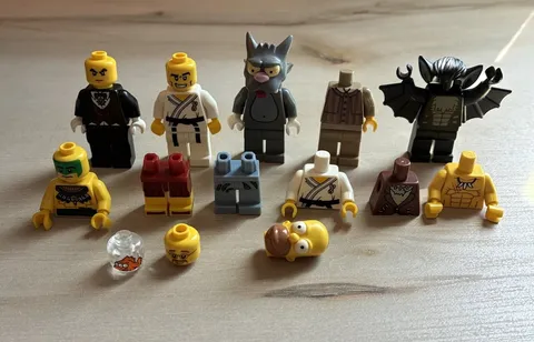 LEGO CMF Minifigure Parts & Accessories Bulk Lot - Simpsons, Spartan, Karate