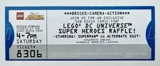 SDCC 2013 LEGO MINIFIG BLACK SUIT SUPERMAN SUPER HEROES RAFFLE TICKET COMIC CON