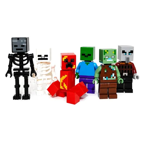 LEGO Minecraft Nether Mob Minifigure Lot Zombie Piglin Creeper Blaze 6pc