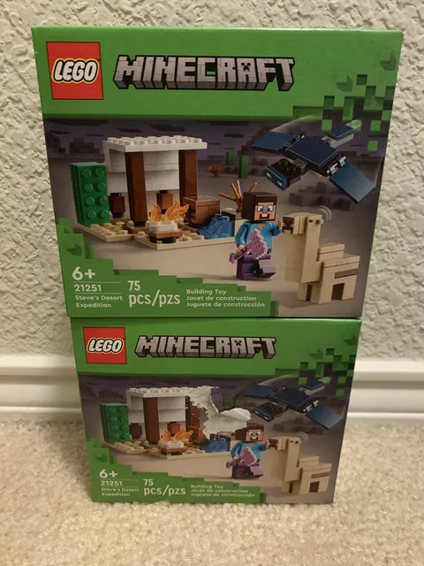 LEGO Minecraft 21251 Steve’s Desert Expedition  Lot of 2! New! Sealed!!