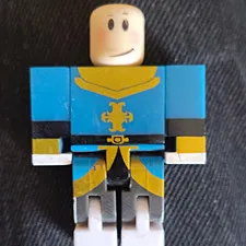 LEGO Minifigure Blue & Gold Torso Outfit with White Legs Plastic