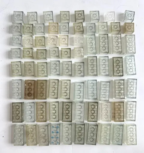 LEGO Bulk Lot of 74 Satin Translucent Clear 2x4, 2x2, 2x3 Building Brick Pieces