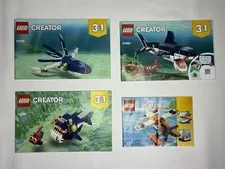 LEGO Creator Instruction Manuals Lot 31088 Deep Sea Creatures & 31028 Sea Plane