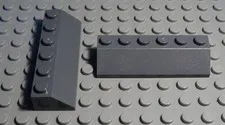 Lego Brick Slant 2x6 Positive New Dark Gray 2 Pieces