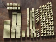 LEGO Tan Brick Lot 160 Pieces Mixed 2x2 2x4 2x6 Modified Bricks Bulk