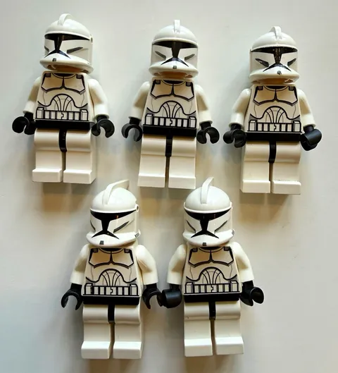 LEGO Star Wars Clone Trooper Phase 1 Minifigure Lot of 5 sw0201