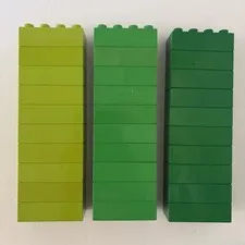 Large Lot 30 Lego Duplo 2 x 4 Bricks Blocks Shades of Green