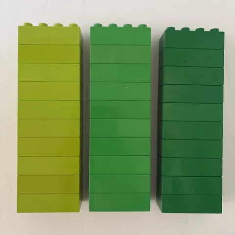 Large Lot 30 Lego Duplo 2 x 4 Bricks Blocks Shades of Green