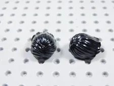 LEGO Lot of 2 Black Mid-Length Hair w/ Center Part Minifig BJ